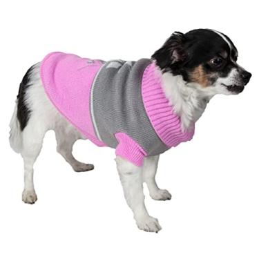 Imagem de Pet Life ® Suéter Snow Flake Pet - Suéter de designer para cães com gola rolê - Roupas de inverno para cães projetadas para manter aquecido