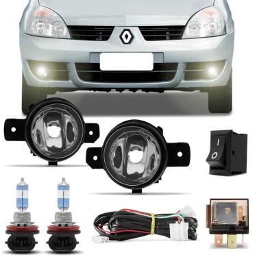 Imagem de Kit Farol Milha Clio 03 a 12 com Par Lâmpada Super Branca Osram Night Breaker Unlimited H11 3900K