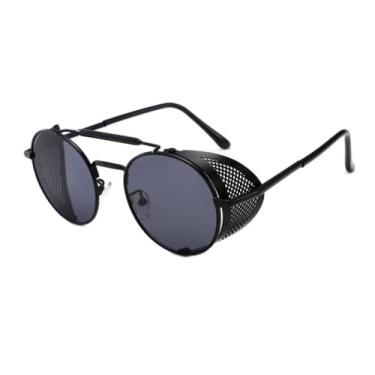 Imagem de Óculos de sol masculinos e femininos óculos de sol vintage steampunk masculino design redondo óculos de sol vapor punk metal para mulheres uv400 gafas de sol, 3, china