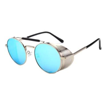 Imagem de Óculos de sol vintage steampunk masculino design redondo óculos de sol vapor punk metal para mulheres uv400 gafas de sol, 7, china