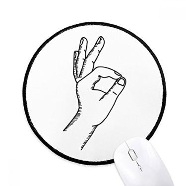 Imagem de DIYthinker OK Gesture Line Desenho Padrão Mouse Pad Desktop Office Tapete Redondo para Computador