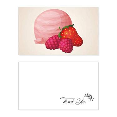 Imagem de Bola de sorvete rosa StrawBerry Grape Cartão de agradecimento Papel de aniversário Saudação Casamento Apreciação