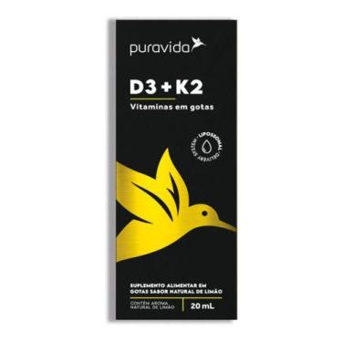 Imagem de Vitamina D3 + K2 Em Gotas 20 Ml Puravida