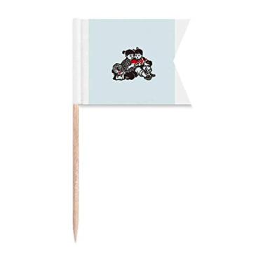 Imagem de China Red Education Propaganda Estudo Bandeiras de palito de dente Marcação de rotulagem para Bolo de Festa Prato de Queijo