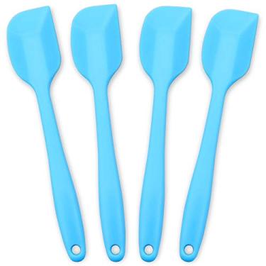 Imagem de Espátula de silicone conjunto de 4 peças, espátulas de borracha antiaderentes resistentes ao calor com núcleo de aço inoxidável, azul