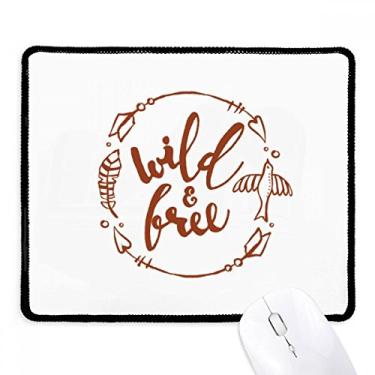 Imagem de Wild Be Free Mouse pad estilo escrita à mão com borda costurada preta antiderrapante