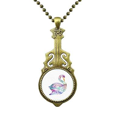 Imagem de DIYthinker Colar de pássaro colorido em aquarela Art Deco presente fashion colar antigo joia música pingente