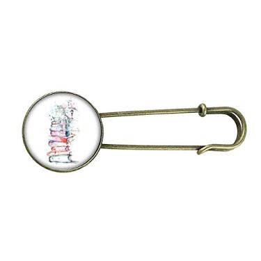 Imagem de Livros Building Street Aquarela Retrô Metal Broche Clip Joias