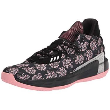 Imagem de adidas Tênis de basquete unissex Dame 7, Preto/nenhum/prata metálico, 4 Women/4 Men