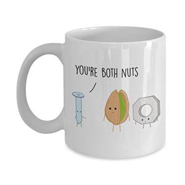 Imagem de Caneca engraçada de carpinteiro para trabalhador da construção civil - You're Both Nut- Caneca divertida para o dia dos namorados - Presentes para namorado, namorada, marido, esposa