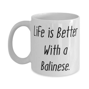 Imagem de Caneca engraçada de gato balinês, Life is Better With a Balinese, aniversário de 325 ml para gato balinês