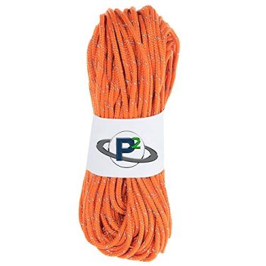 Imagem de Paraquedas fluorescentes reflexivas de 2,4 kg 1,8 mm Paracord em comprimentos de 25", 25", 50", 100", 250", 1000" – Ideal para acampamento, caminhada, corda de barraca, linha de comando, Neon Orange, 100 Feet
