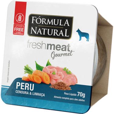 Imagem de Ração Úmida Fórmula Natural Fresh Meat Gourmet Peru, Cenoura e Linhaça para Cães Adultos - 70 g