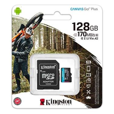 Imagem de Kingston 128 GB microSDXC Canvas Go Plus 170 MB/s leitura UHS-I, C10, U3, V30, A2/A1 cartão de memória + adaptador (SDCG3/128GBCR)