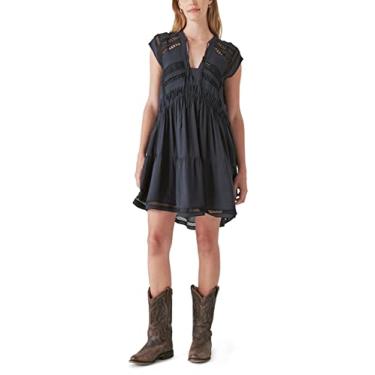 Imagem de Lucky Brand Vestido feminino de renda, Preto Jet, M