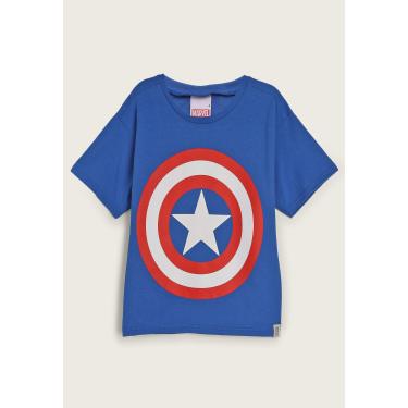 Imagem de Infantil - Camiseta Malwee Capitão América Azul Malwee Kids 1000109106 menino