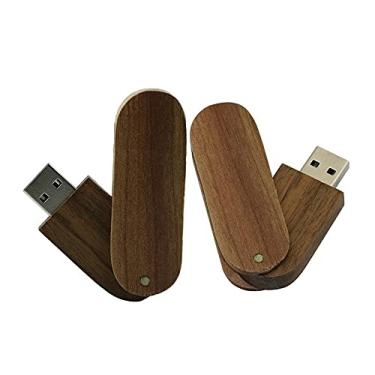 Imagem de Flash Drive USB de madeira de 16 GB, unidades USB cartão de memória, pen drive USB 2.0, pen drive de armazenamento de data, pendrive, armazenamento externo (nogueira)