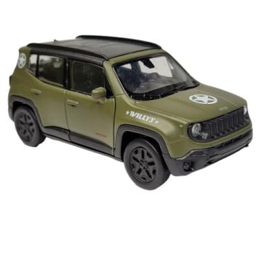 Imagem de Carrinho De Ferro Miniatura Jeep Renegade Metal Abre A Porta (militar)