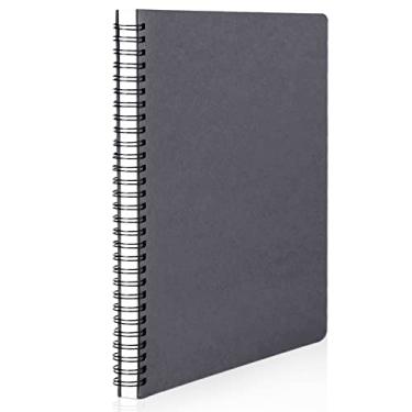 Imagem de EUSOAR Caderno espiral, 1 pacote de 14 cm x 21 cm 120 páginas cinza A5 cadernos pautados universitários, capa dura, caderno de anotações, bloco de notas de notas, redação essencial para reuniões de escritório, material escolar