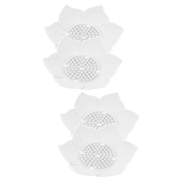 Imagem de MAGICLULU 4 Pcs saboneteira de silicone saboneteira em forma de flor estatueta de cisne de cristal bandeja de joias sabão saboneteira multifuncional saboneteira flor afundar