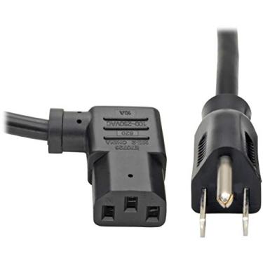 Imagem de Tripp Lite Cabo de alimentação padrão para computador, 10A, 18AWG (NEMA 5-15P para ângulo reto IEC-320-C13) 3 m (P006-010-13RA) preto