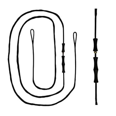 Imagem de DEERACE Conjunto de protetor de dedo e corda de laço recurvo tradicional, cordão de laço Dacron com protetores de dedo (AMO 172,7 cm (comprimento real 162,6 cm), 16 fios (recomendado para até 29,5 kg))