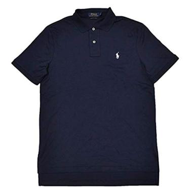 Imagem de Polo Ralph Lauren Camisa masculina de algodão estilo pônei de modelagem clássica grande e alta, azul marinho francês, Azul-marinho francês, 3G/Alto