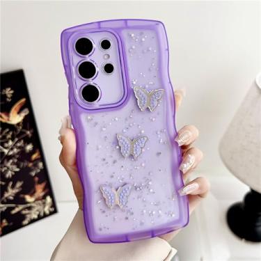 Imagem de Capa glitter para samsung s24 ultra s23 s22 s21 s20 capa macia transparente para galaxy note 20 ultra a32 a52 a53 a54 a55, roxo, para a52 4g 5g