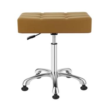 Imagem de Kaleurrier Banquetas resistentes com deslizamento de sino, costas nuas, altura ajustável, cadeira giratória para balcão, escritório, laboratório, casa, cozinha, laboratório, clínica, dentista, sala de