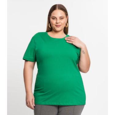 Imagem de Blusa Meia Malha Básica Plus Size Feminina Kohmar Verde