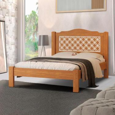 Imagem de Cama De Casal Com Cabeceira 100% Mdf Off White - Fênix