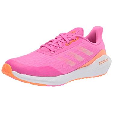 Imagem de adidas Tênis de corrida infantil unissex EQ21, Rosa/laranja gritando/branco, 18