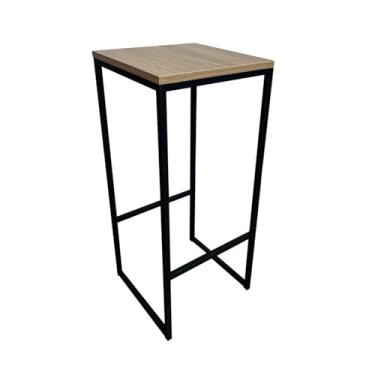 Imagem de Banqueta Strassis Design SD-3041 Metal e MDF Cor: Preta