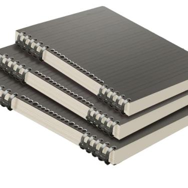 Imagem de 1 unidade - Pasta de folhas soltas para estudantes, caderno de folhas soltas destacável e não confortável à mão, caderno artístico de estilo minimalista-1 conjunto (preto transparente)-A4 (linha