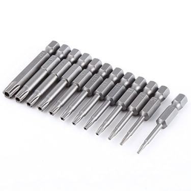 Imagem de 12pcs 1/4 Polegada Haste 50mm S2 Aço Magnético Estrela Cabeça Chave de Fenda Conjunto de Bits T5-T40