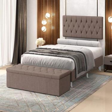 Imagem de Kit Painel Centaurus 200 e Calçadeira Sagitarius Linho Aradecor, Marro