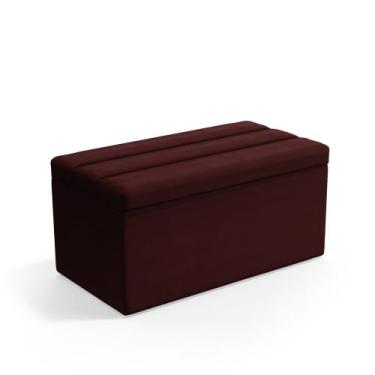 Imagem de Calçadeira Baú Ursa 90 para Cama de Solteiro Z-002 Sued Bordô Aradecor