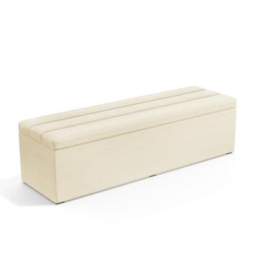 Imagem de Calçadeira Baú Ursa 195 para Cama King N-030 Veludo Bege Aradecor, Beg