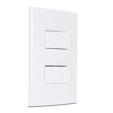 Imagem de Conjunto Duplo 2 Interruptor Simples 4x2 Branco Sleek Margirius, Branc
