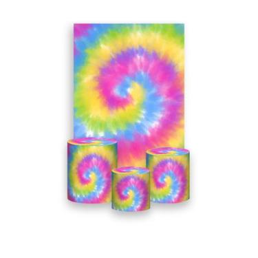 Imagem de Painel De Festa Vertical 1,50 x 2,20 + Trio De Capas Cilindro - Tie Dy