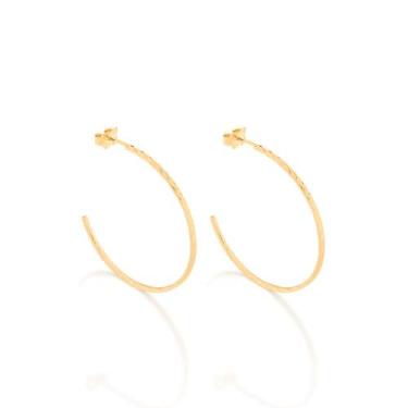 Imagem de Brincos banhado ouro 3x 24k 18k e 22k femininos meia argola rommanel t
