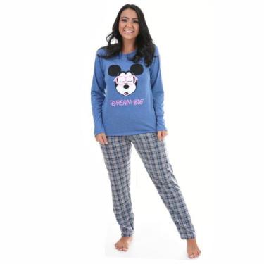 Imagem de Pijama de Frio Feminino Manga Comprida e Calça Longa Inverno - Pijamas