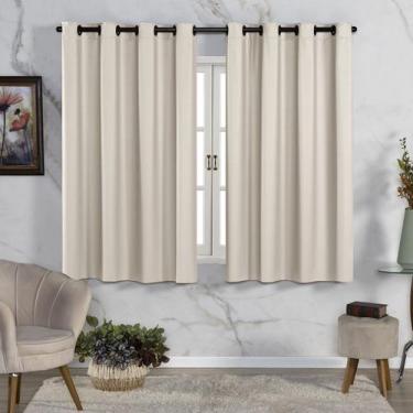 Imagem de Cortina Bege Janela Pequena 2 Metros Blackout PVC Liso - Feffo Cortina