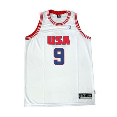 Imagem de Regata Basquete Masculina M10 USA 9, Branco, G