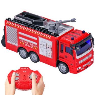 Imagem de Caminhão De Bombeiro Controle Remoto Bateria Recarregável - Dm Toys