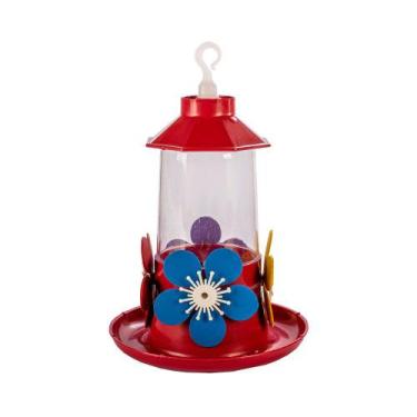 Imagem de Bebedouro Jel Plast Pet Piu Luxo com Bandeja Vermelho para Beija-Flor 