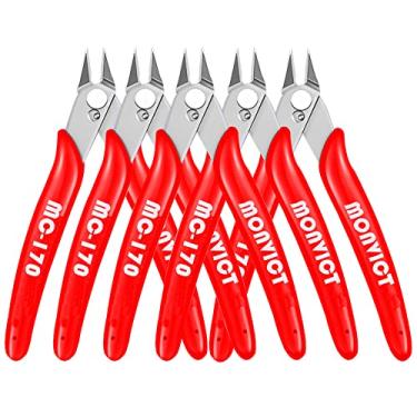 Imagem de Pacote com 5 Cortadores Embutidos MC-170, Cortadores de Fio MONVICT Alicate de Corte Lateral de 12 cm Ferramentas de Corte de Precisão Cortadores de Micro Fio Ultra Afiados para Cabos, Fios, Abraçadeiras de Zíper, Impressão 3D, Necessidades Elétricas e de Corte