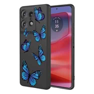 Imagem de HTXWXJC Capa de celular para Moto Edge 50 Pro, capa para Motorola Edge 50 Pro, à prova de choque, flexível, amortecedor, capa macia de TPU com estampa de borboleta para Motorola Edge 50 Pro, borboleta
