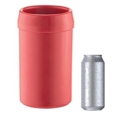 Imagem de Porta Latão Lata Parede Dupla 473 ml Malta Vermelha