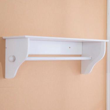 Imagem de Prateleira Porta Fraldas Varão Branca MDF 60 CM - Miguel Baby